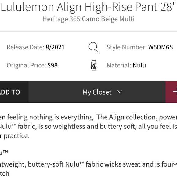 lululemon Align Brown/tan Camo Leggings - Picture 4 of 4